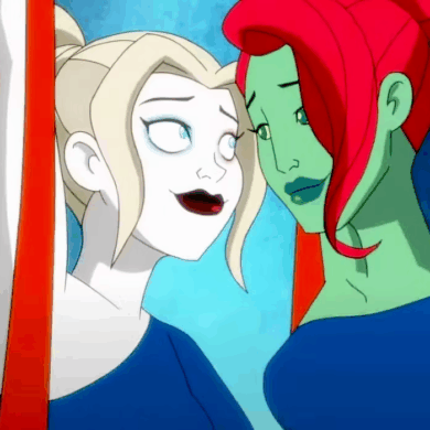Harley Quinn and Poison Ivy in Metropolis.